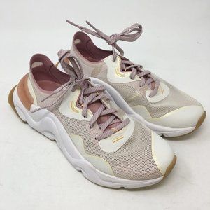 Stylish Women's Pink and White Sneakers
